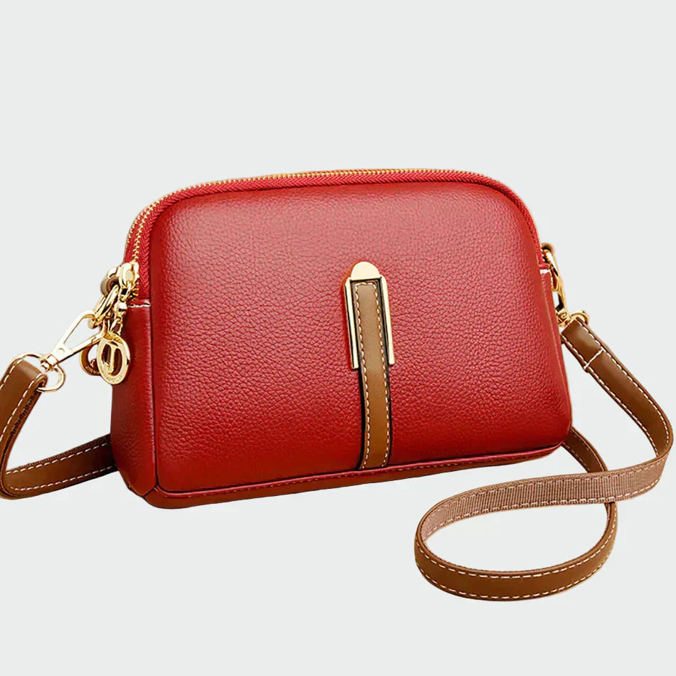 Bolsa de ombro de couro elegante feminino