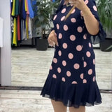 Helena | Vestido elegante ás bolinhas
