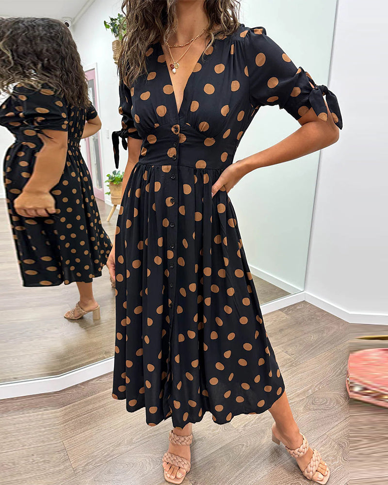 Vestido Elegante de Bolinhas feminino