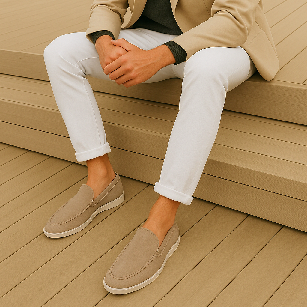 Mocassins em camurça masculino