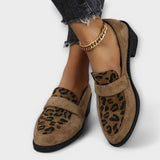 Sapatos femininos elegantes com padrão de leopardo feminino
