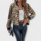 Casaco de Leopardo Elegante feminino