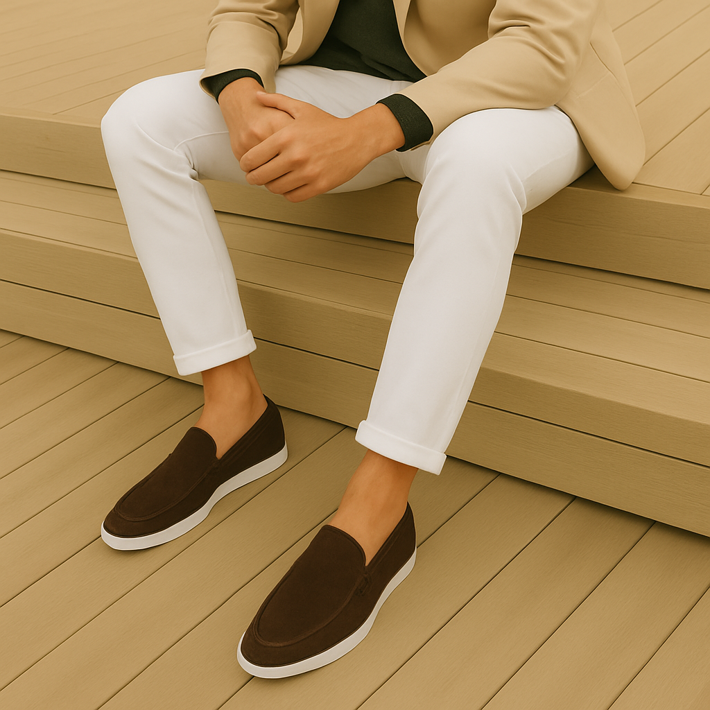 Mocassins em camurça masculino