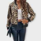 Casaco de Leopardo Elegante feminino