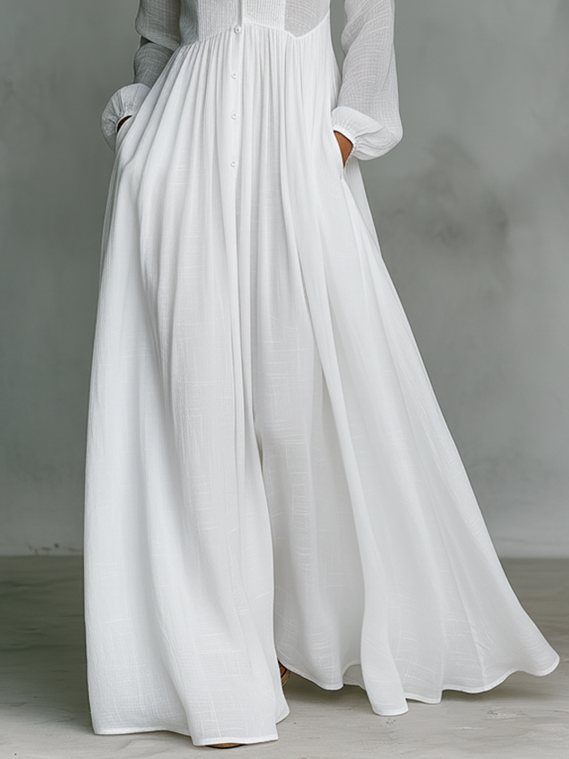 Tatiana | Vestido maxi minimalista de gola subida