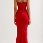 Vestido comprido com corpete feminino