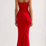 Vestido comprido com corpete feminino