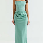 Vestido comprido com corpete feminino