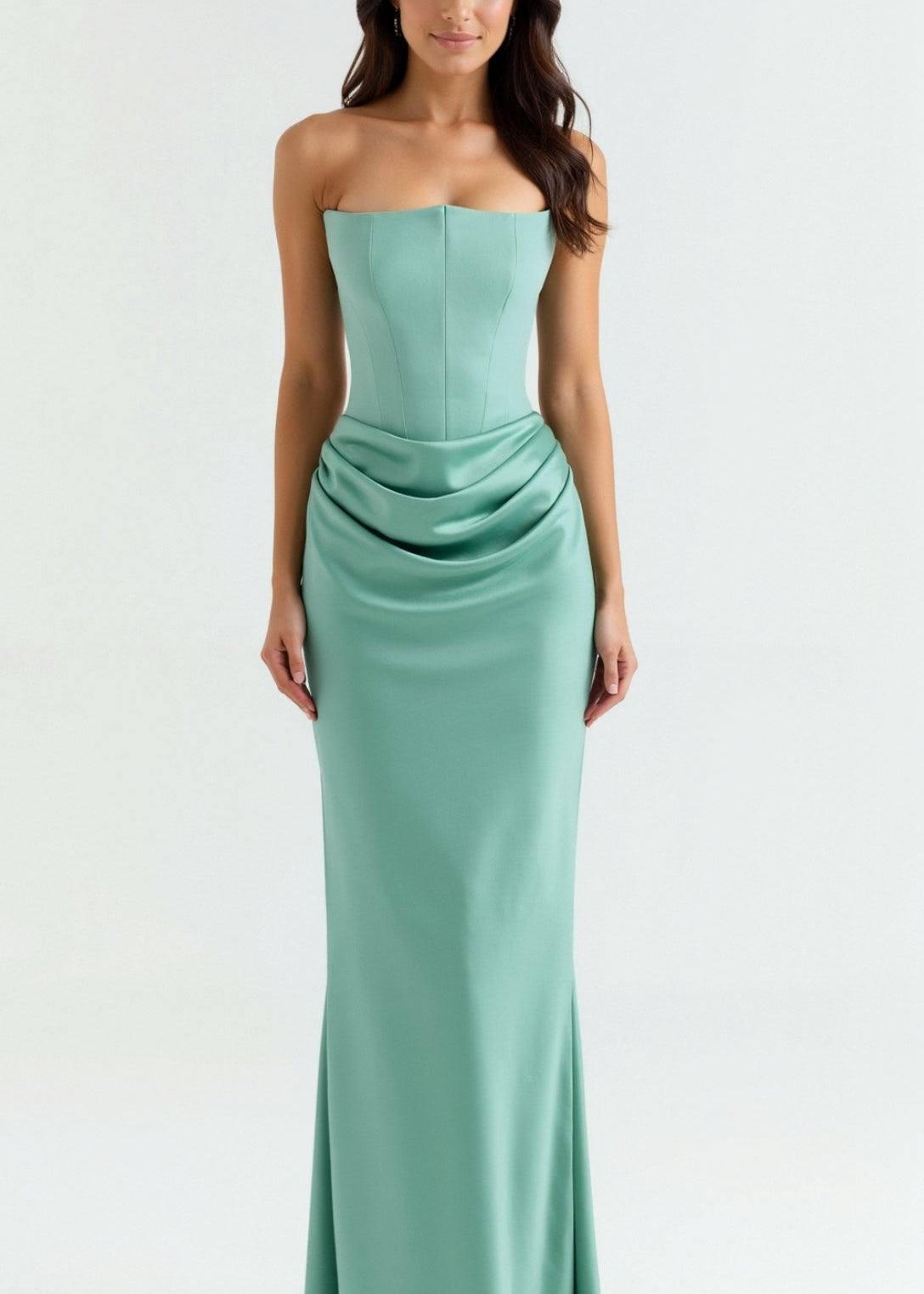 Vestido comprido com corpete feminino
