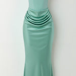 Vestido comprido com corpete feminino