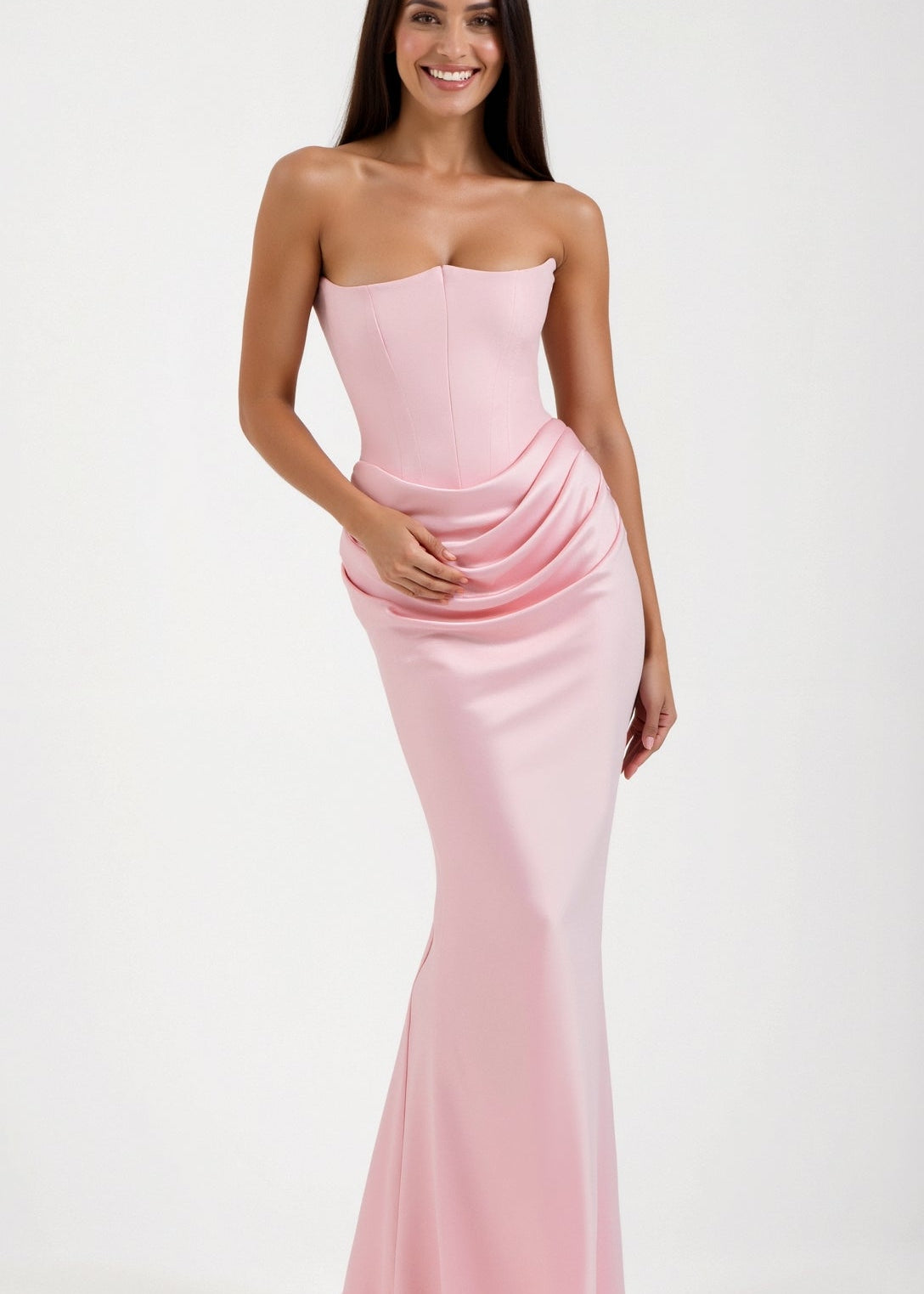 Vestido comprido com corpete feminino