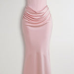 Vestido comprido com corpete feminino