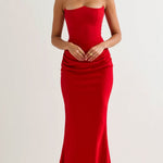 Vestido comprido com corpete feminino