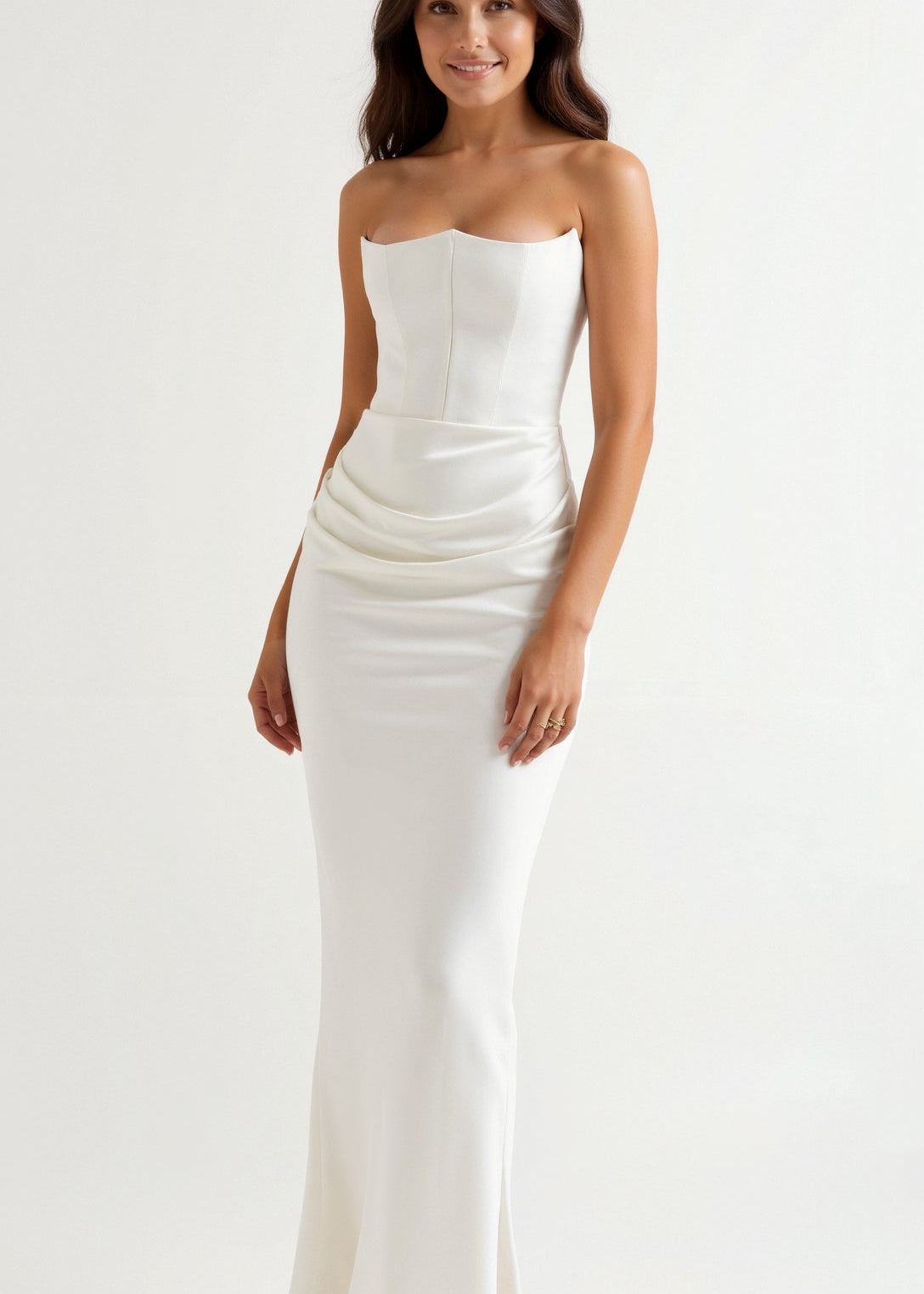 Vestido comprido com corpete feminino