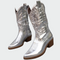 Botins de cowboy metálicos feminino