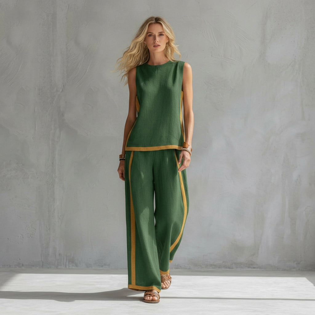 Conjunto Elegante de Linho feminino