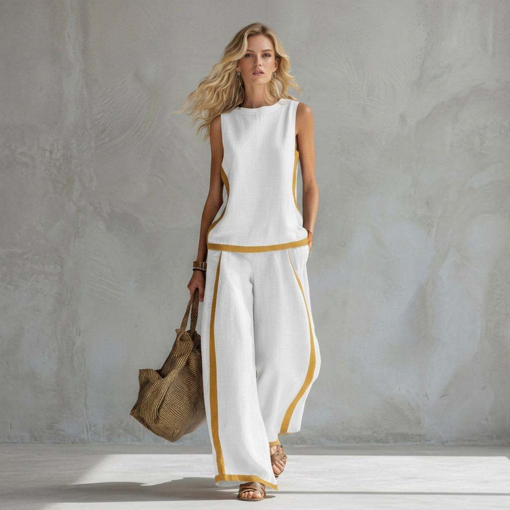 Conjunto Elegante de Linho feminino