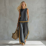 Conjunto Elegante de Linho feminino