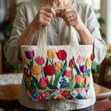 Bolsa acolchoada - Jardim de Tulipas