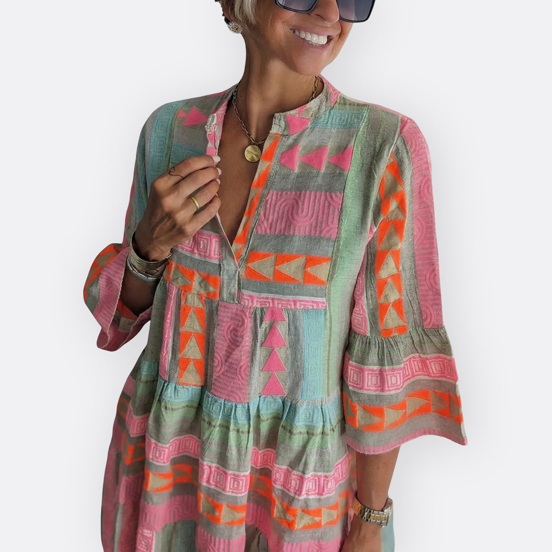 Vestido Boho De Camadas Com Corte Fluido feminino