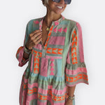Vestido Boho De Camadas Com Corte Fluido feminino