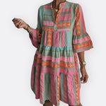 Vestido Boho De Camadas Com Corte Fluido feminino
