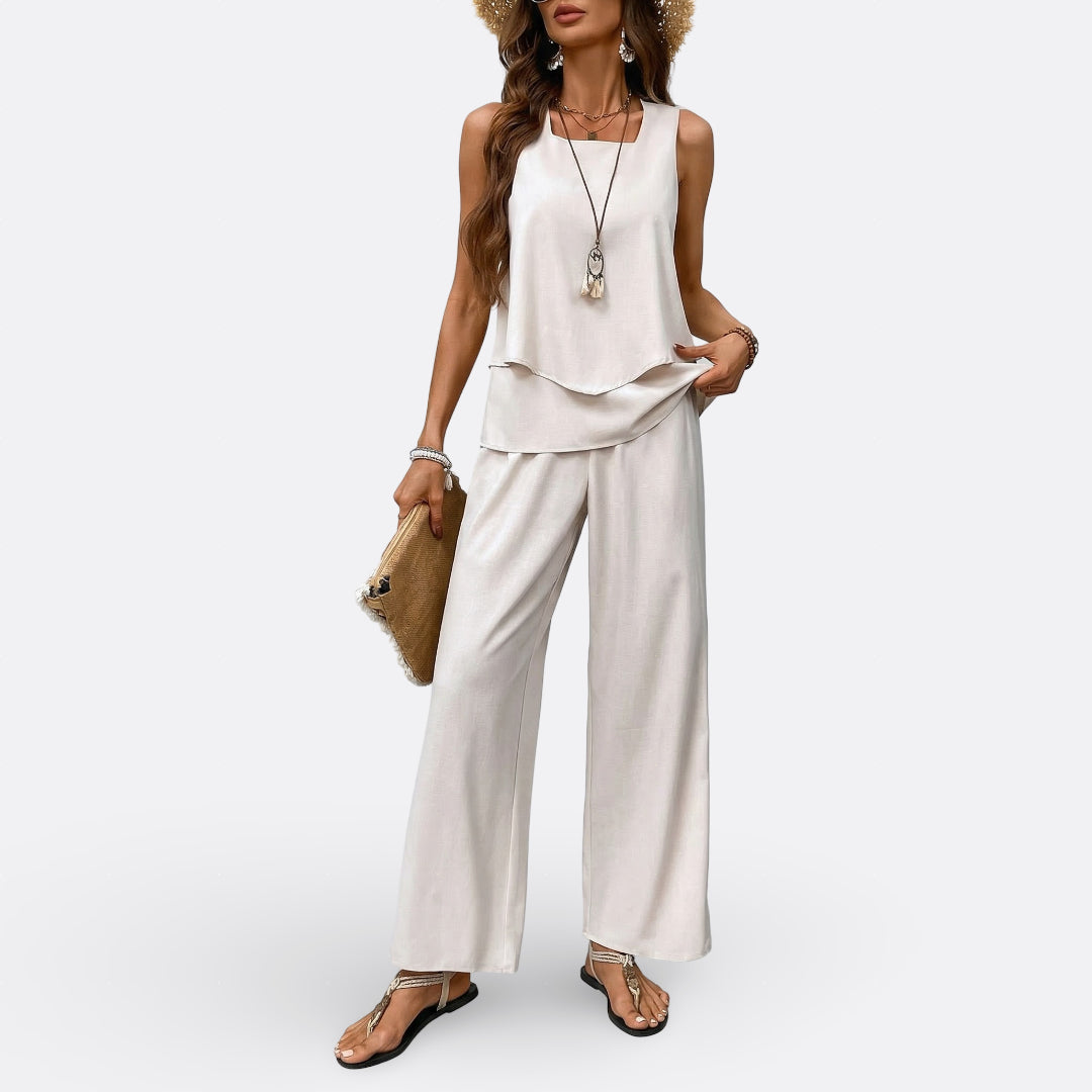 Conjunto Duas Peças Corte Reto feminino