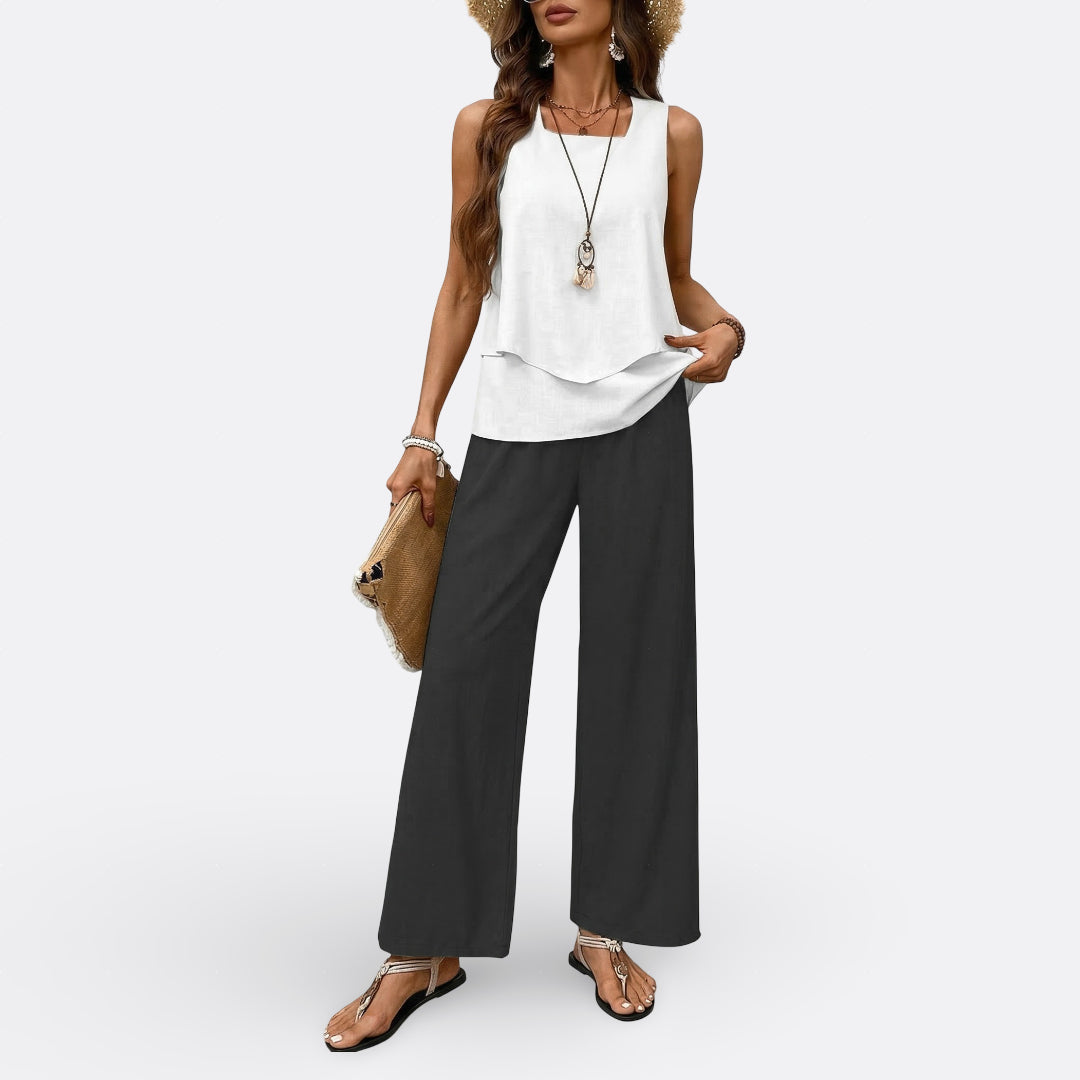 Conjunto Duas Peças Corte Reto feminino