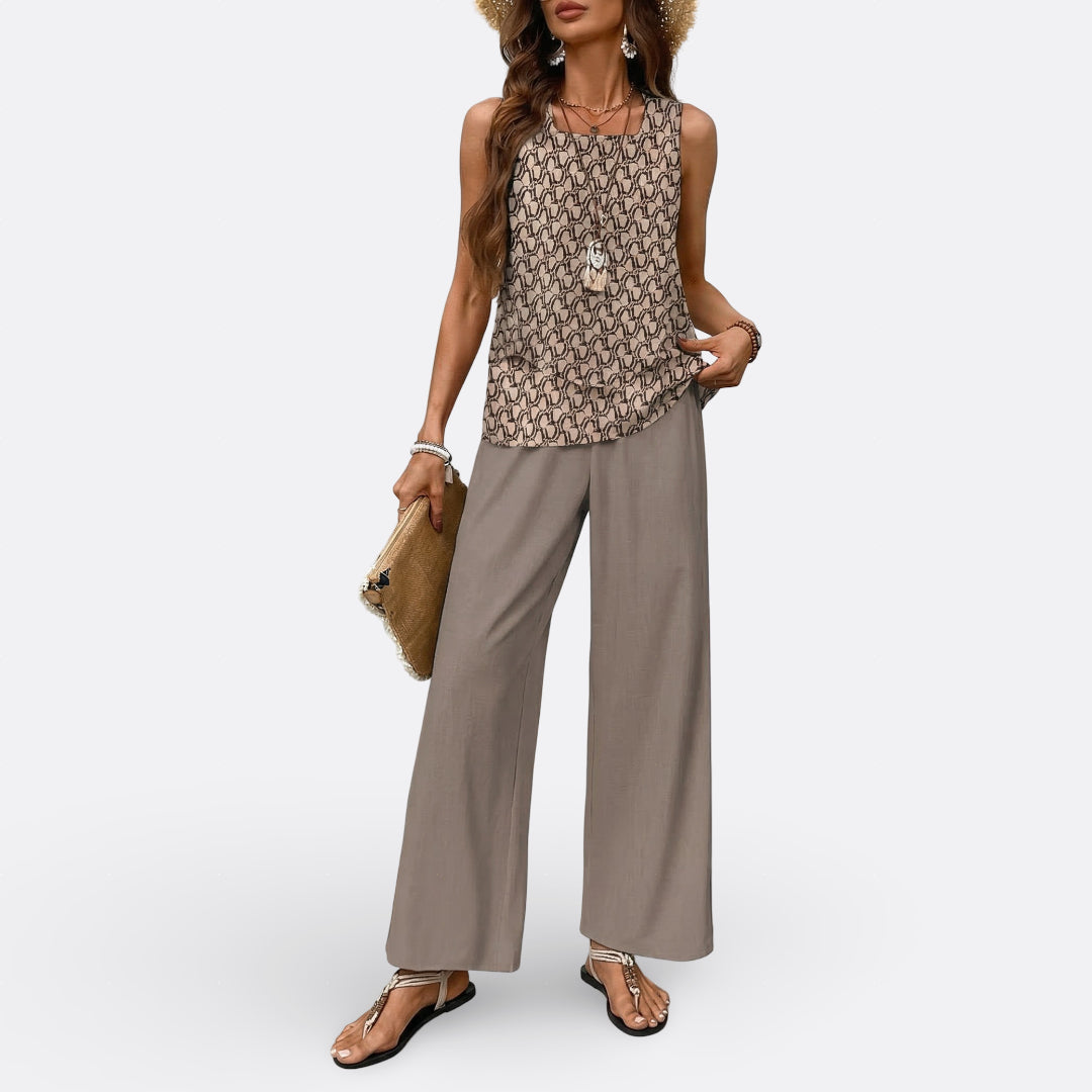 Conjunto Duas Peças Corte Reto feminino