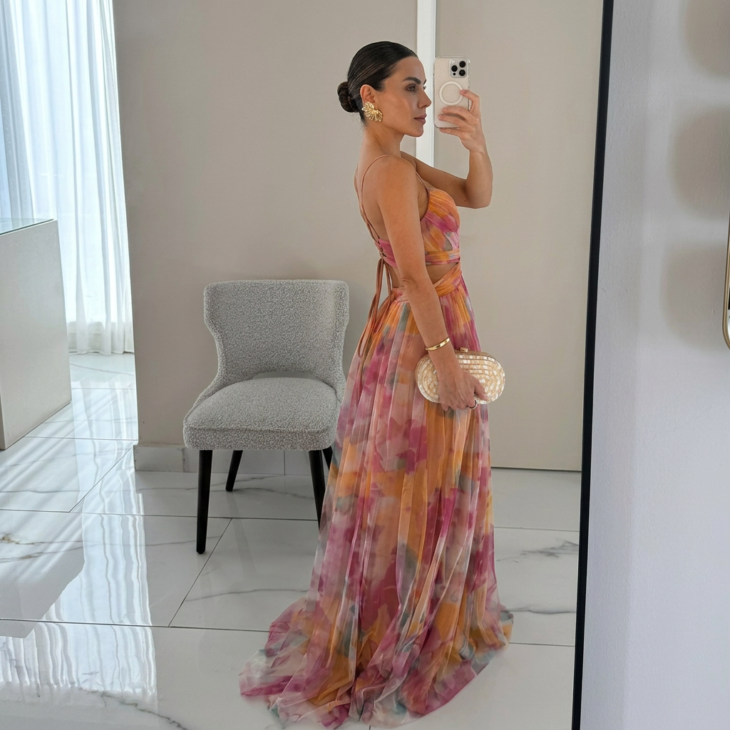 Vestido Maxi Com Estampado Floral feminino