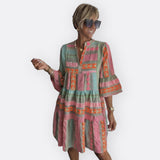 Vestido Boho De Camadas Com Corte Fluido feminino