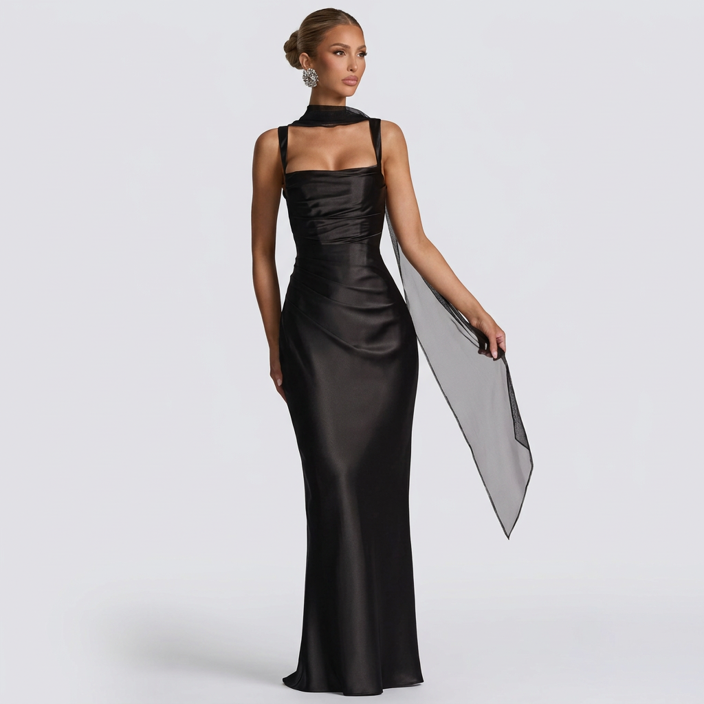 Vestido Maxi Elegante feminino