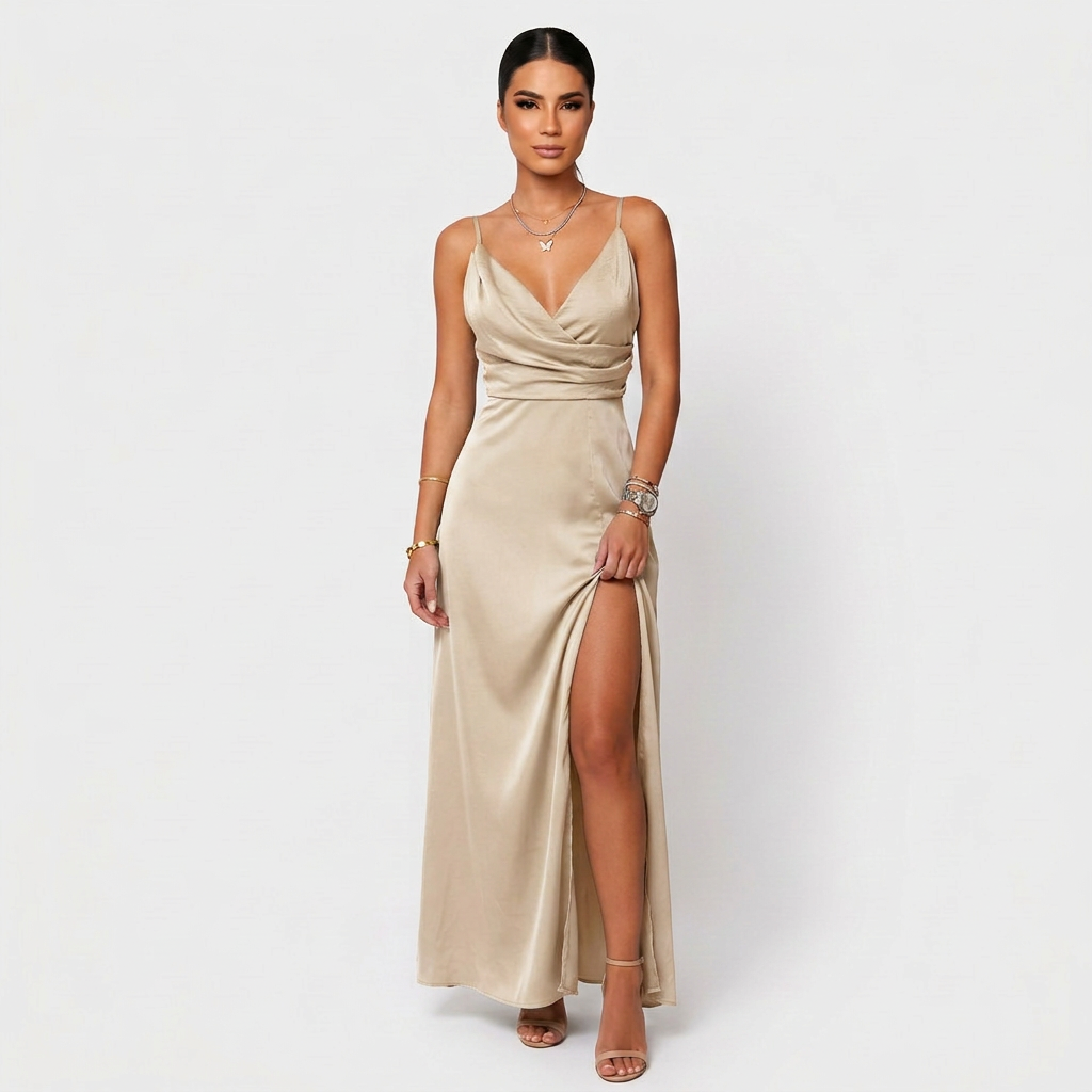 Vestido Maxi Elegante feminino