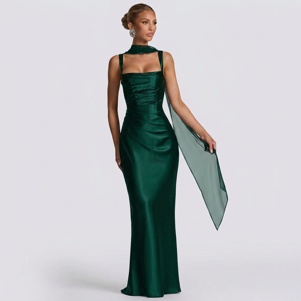 Vestido Maxi Elegante feminino