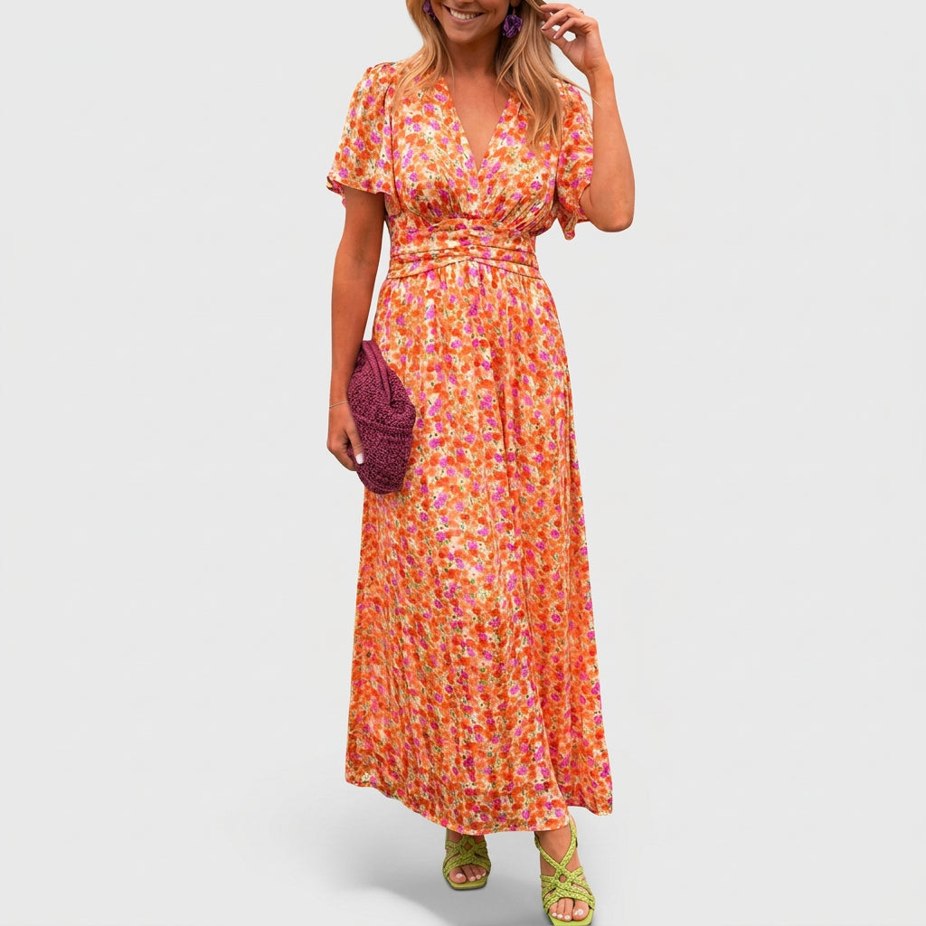 Vestido maxi elegante feminino