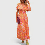 Vestido maxi elegante feminino