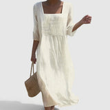 Vestido Casual em Linho feminino