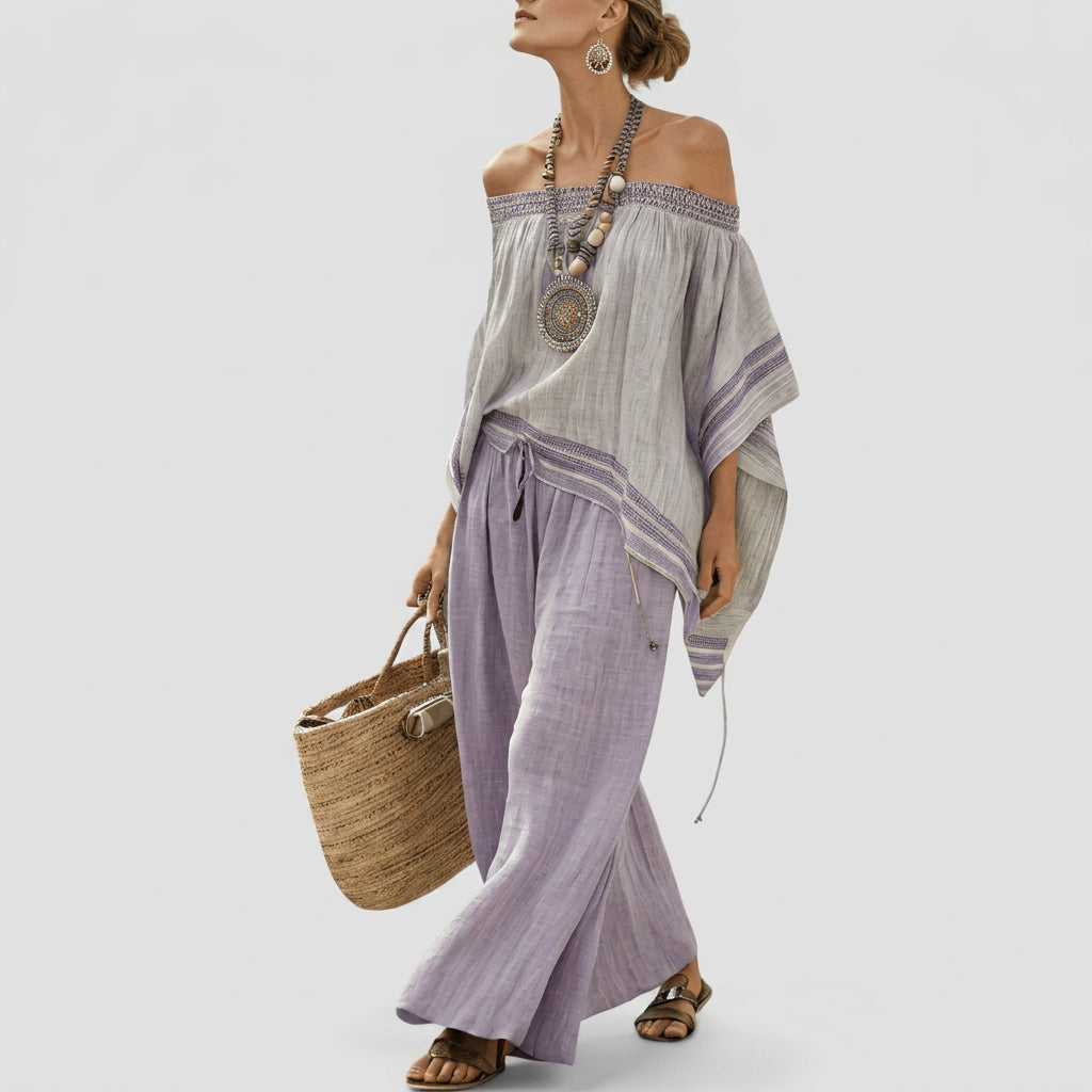 Conjunto Boêmio Bardot feminino