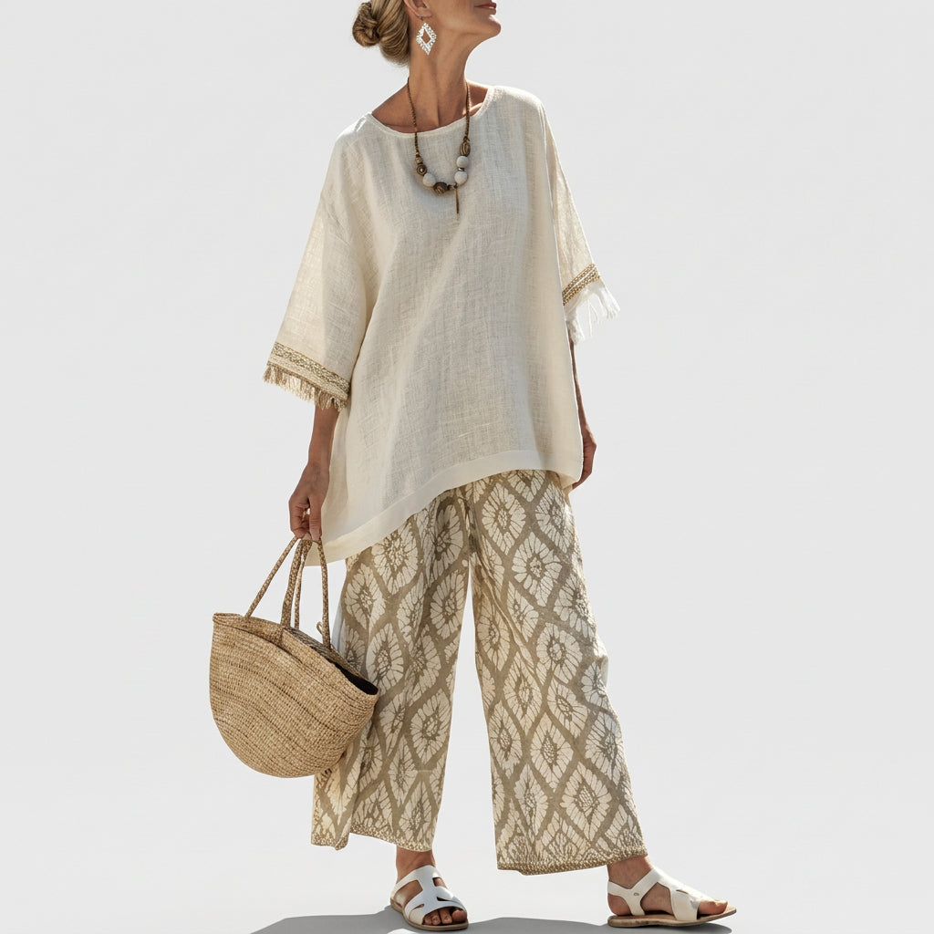 Conjunto Boho Chic Elegante feminino