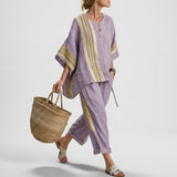 Conjunto Boho Linho e Bambu feminino