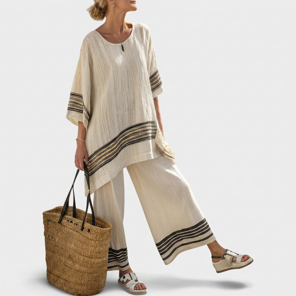 Conjunto Elegante Linho Bambu feminino