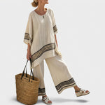 Conjunto Elegante Linho Bambu feminino