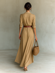 Francisca | Vestido maxi com gola aberta