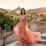 Julieta | Vestido Maxi Floral com Decote Cruzado