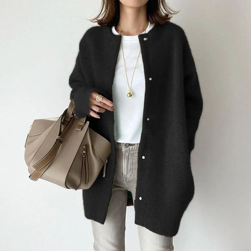 Casaco de malha luxuoso feminino