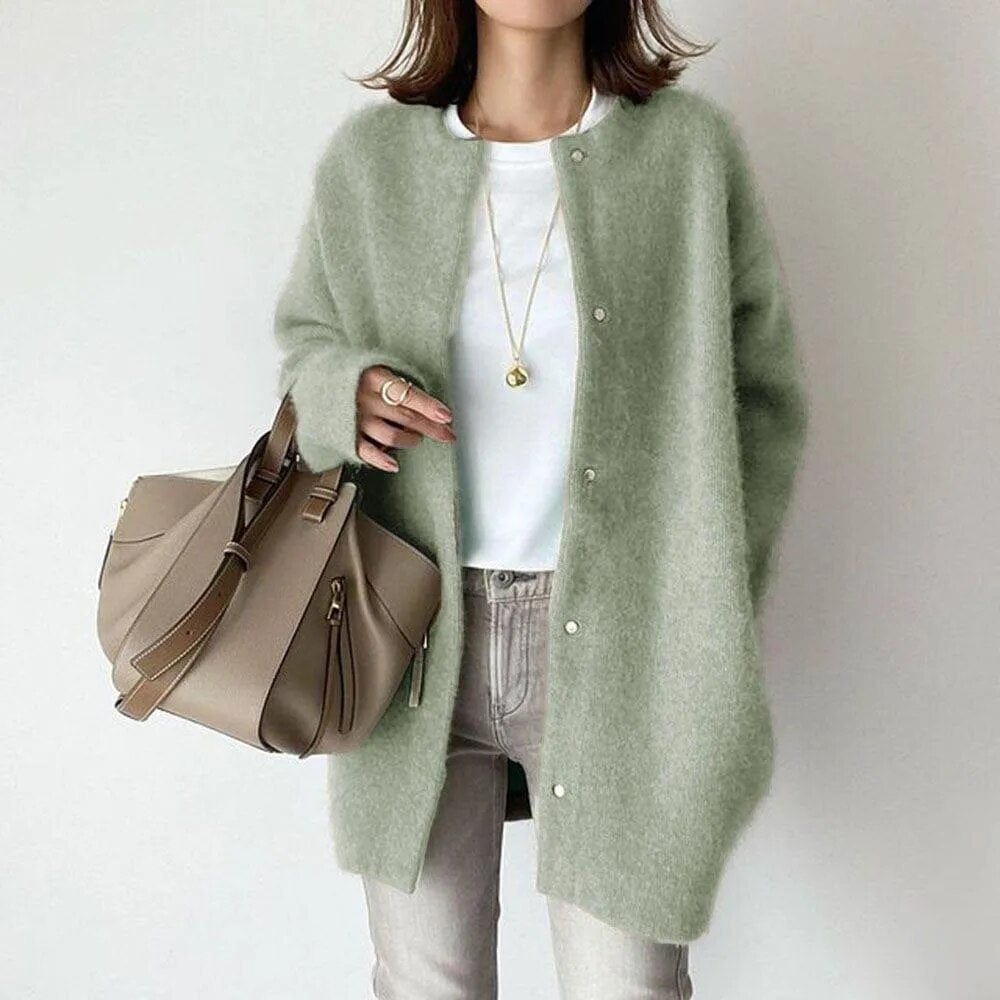 Casaco de malha luxuoso feminino
