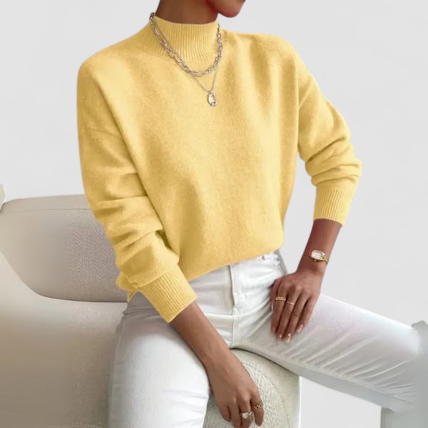 Sam - Camisola de Gola Alta Clássica feminino