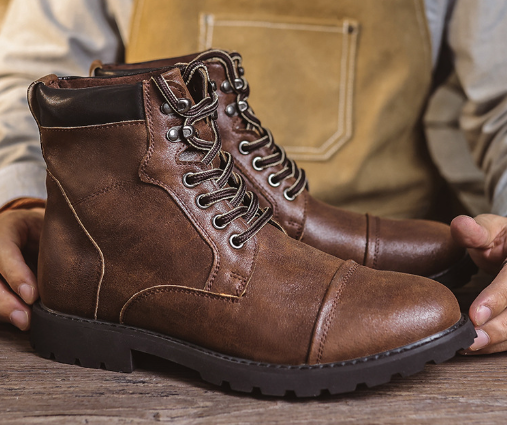 Botas de couro premium masculino