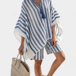 Conjunto Listrado Blusa e Calções feminino