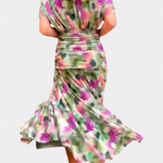Vestido elegante com decote em V feminino